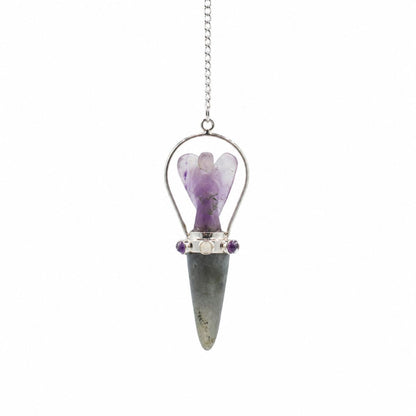 Veilwalker - Two Piece Angel Pendulum - Chakra Band - Labradorite & Amethyst