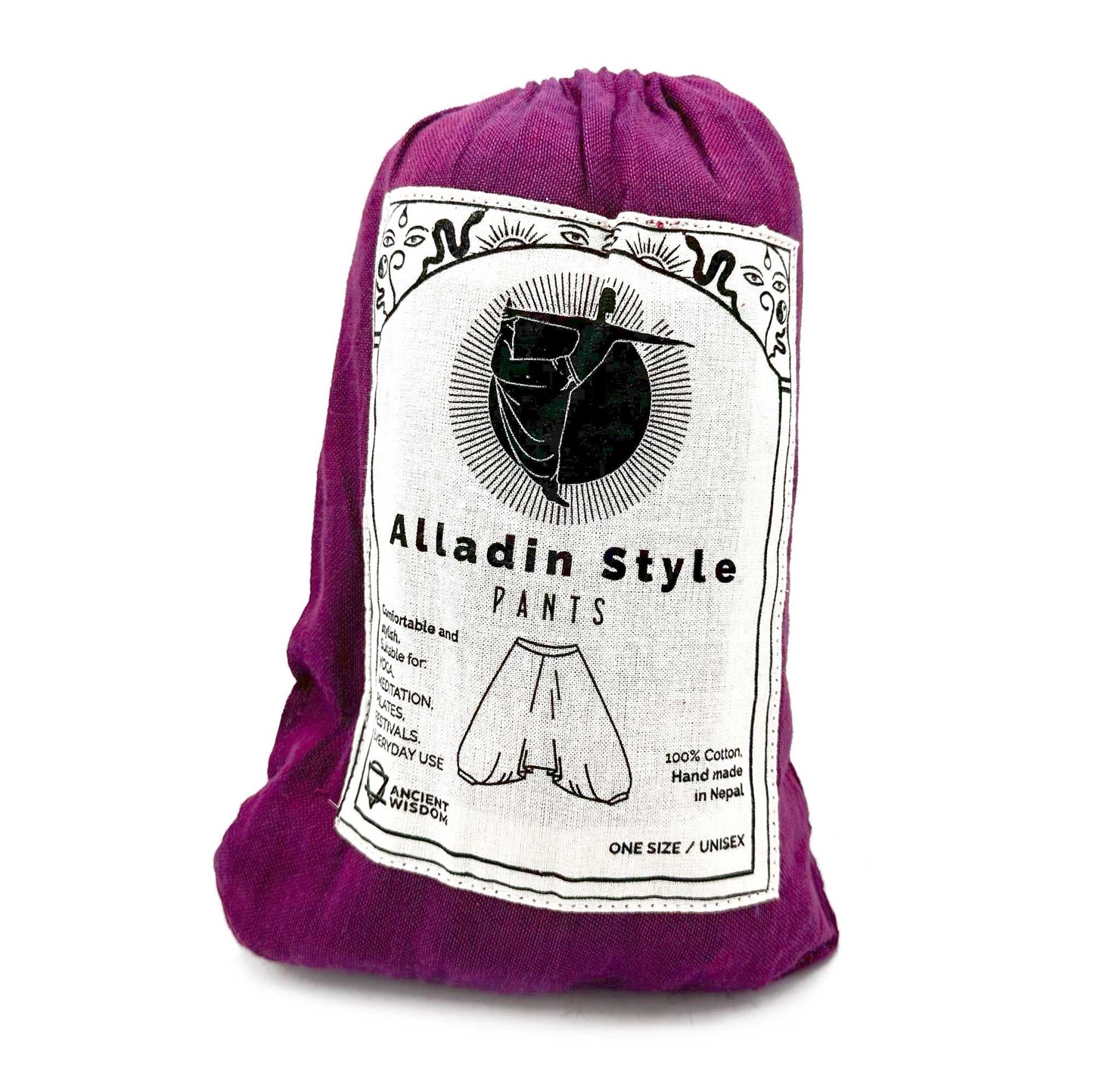 Jóga és fesztiválnadrág – Aladdin himalájai minta lilán