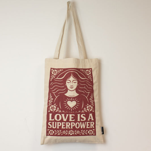 Toni táska – Love is a superpower (42 × 30 cm) – 10 oz