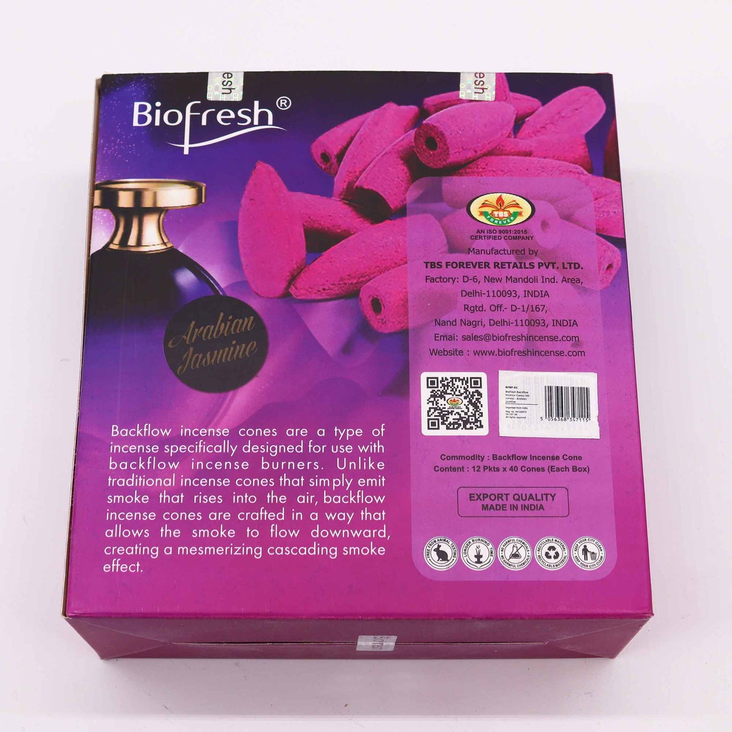 Biofresh visszaáramló füstölőkúpok – Arab jázmin (40 db)