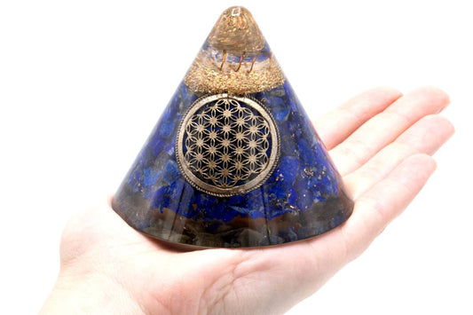 Orgonit kúp – Lapis Lazuli és Kvarc – élet virága – 90 mm