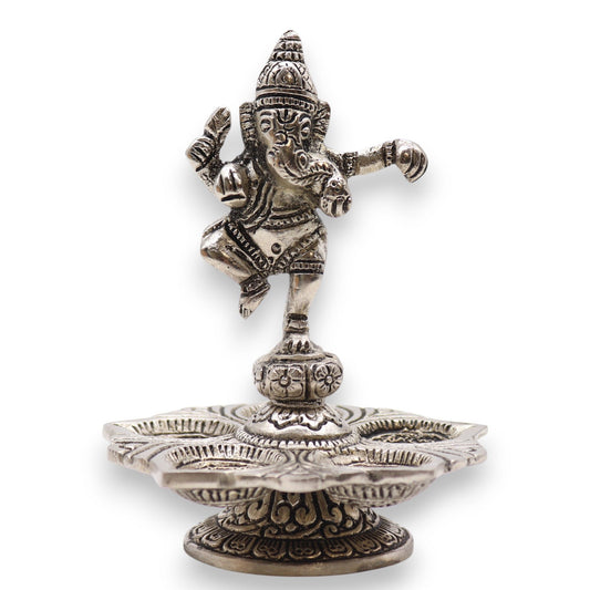 Táncoló Ganesha füstölőkúp-tartó 14 × 10 cm