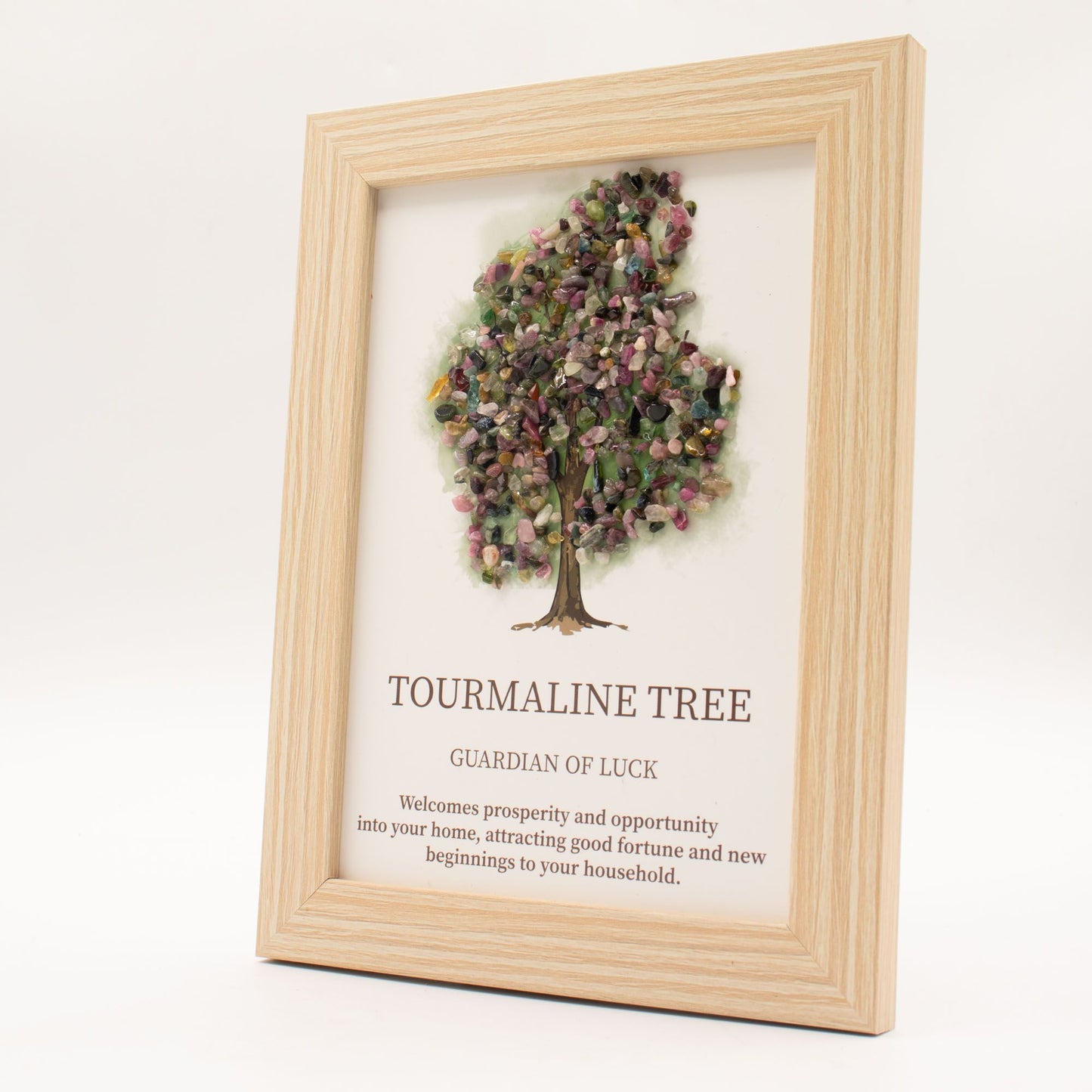 Drágakő kép – Életfa – turmalin (20 × 14,7 × 1 cm)