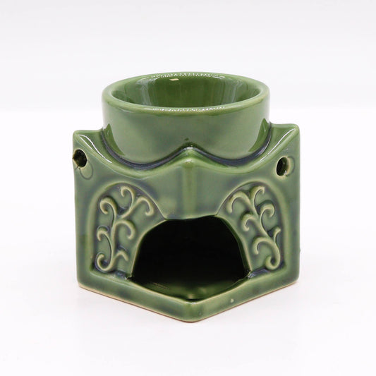 Négyzetes Buddha aromalámpa – Sötét jáde
