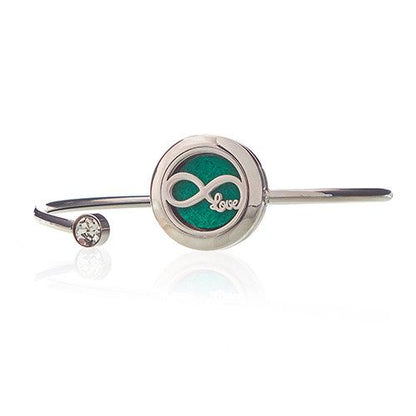 Aromaterápiás karkötő kristállyal – végtelen szerelem – 20 mm