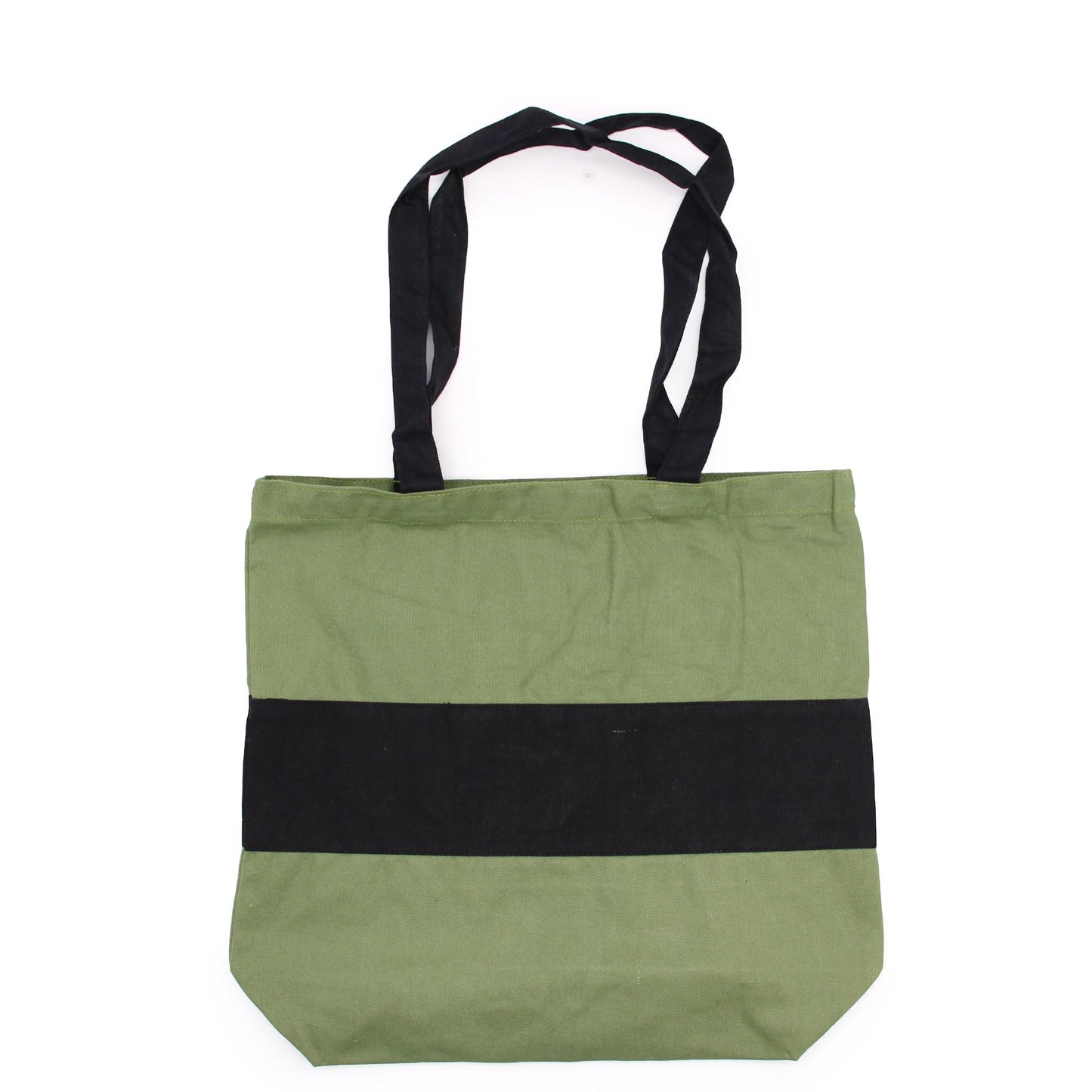 Kétszínű pamuttáska – 38 × 42 × 12 cm – Zöld és fekete – 10 oz
