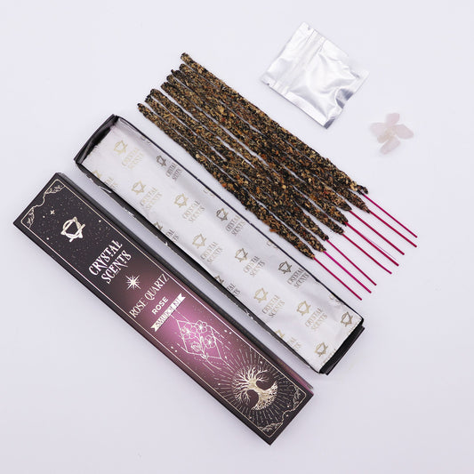Crystal Scents - rózsakvarc kristályos füstölő – rózsa