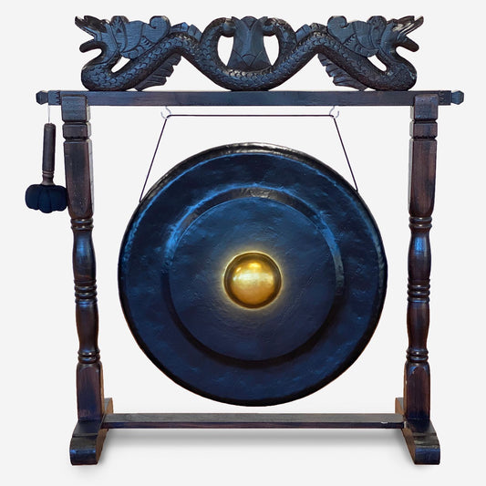 Nagy Gong Állványon – 80 cm – Fekete