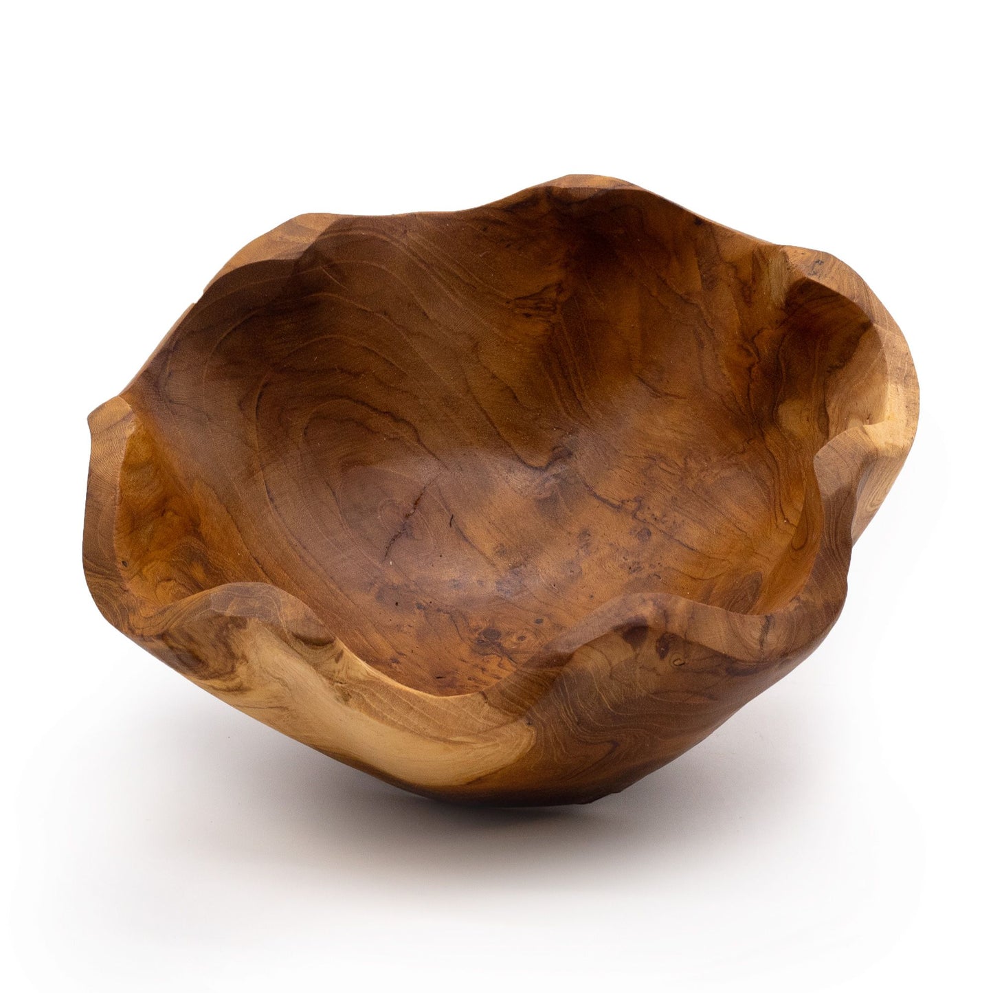 Közepes Sima Teakfa Tál – 21 × 9 cm
