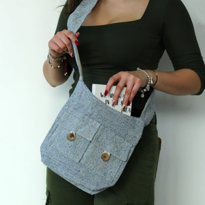 Természetes táska Két Zsebbel – Denim – Közepes