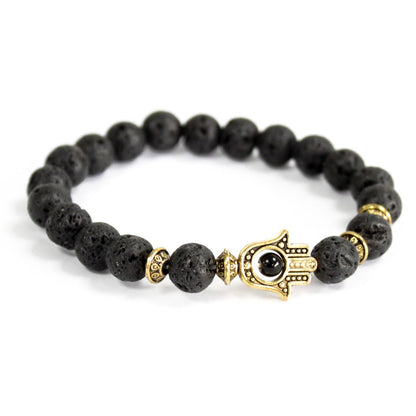 Hamsa / Lávakő Karkötő