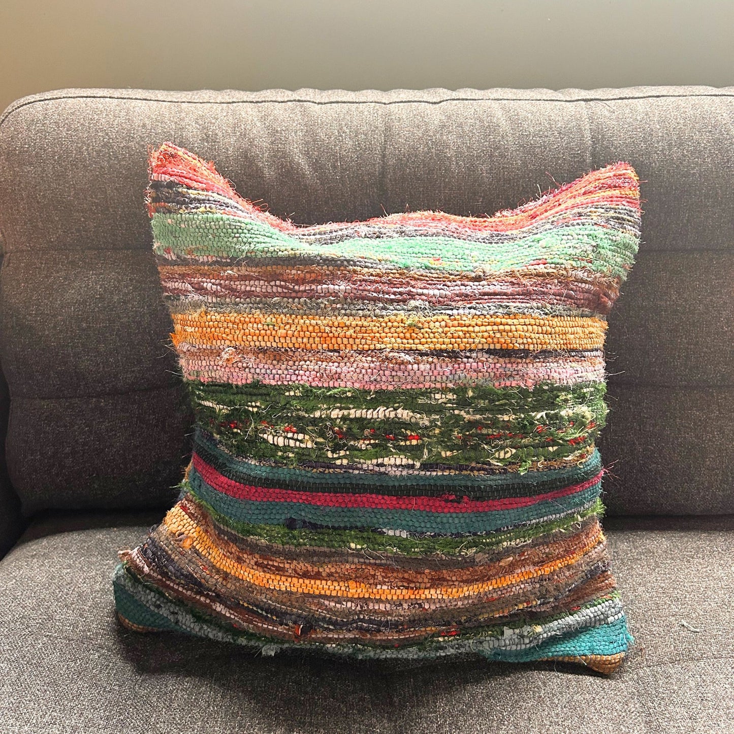 Szőnyegrongy Párnahuzatok – 40 × 40 cm – Szénszürke