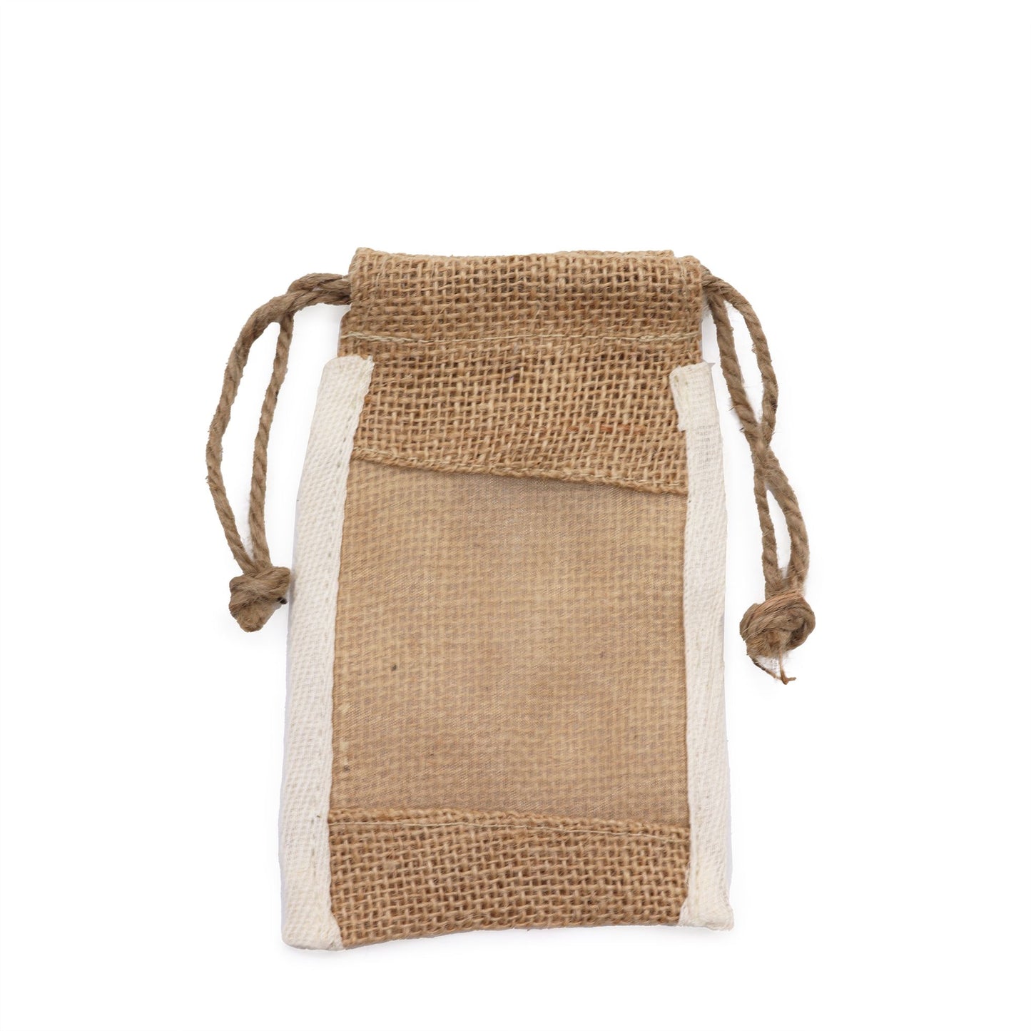 Kisméretű mosott jutazsák – 10 × 15 cm
