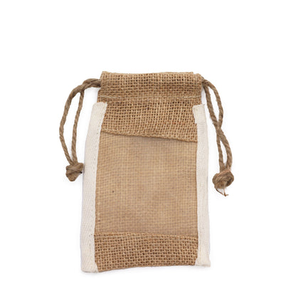Kisméretű mosott jutazsák – 10 × 15 cm