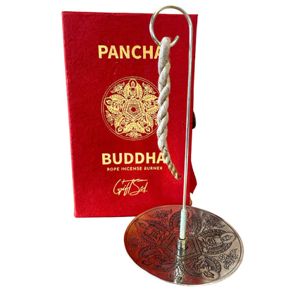 Kötél füstölő készlet tartóval – Pancha Buddha