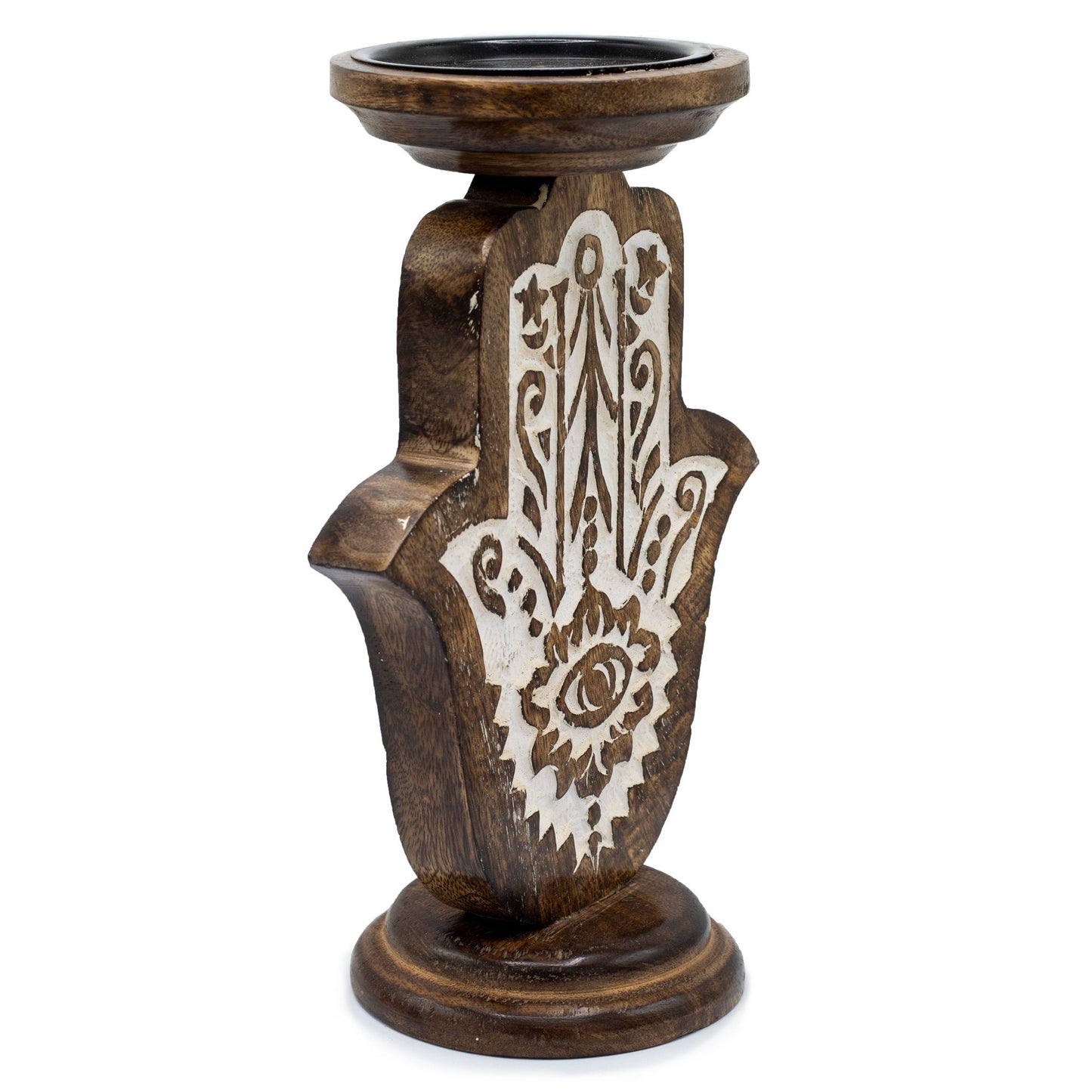 Mangófa gyertyatartó – Hamsa – Nagy 25 × 18 cm