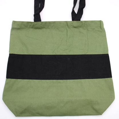 Kétszínű pamuttáska – 38 × 42 × 12 cm – Zöld és fekete – 10 oz