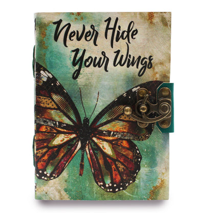 Bőrkötésű napló – Never Hide Your Wings (7 × 5")