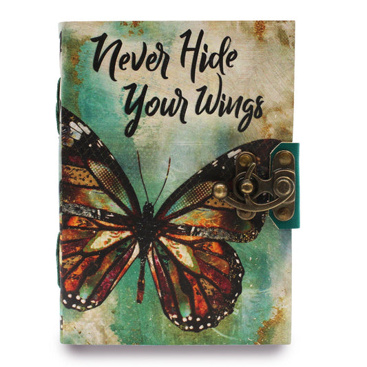 Bőrkötésű napló – Never Hide Your Wings (7 × 5")