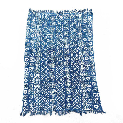 Kézzel készített indigókék takaró – 170 × 120 cm – Desi csíkos