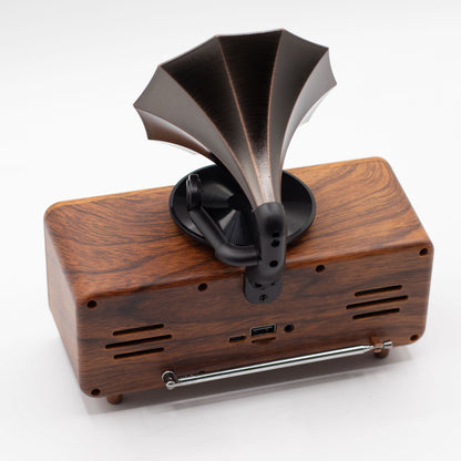Retro mini dupla gramofon hangszóró – Bluetooth – 2 × 5,4 watt