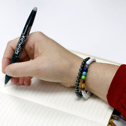Kettős Mágneses Ásvány karkötők – Fehér howlit Csakra