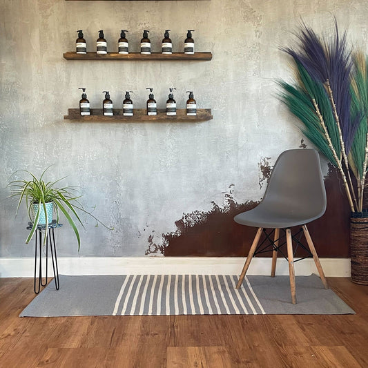 Indiai pamutszőnyeg – 70 × 170 cm – Szürke