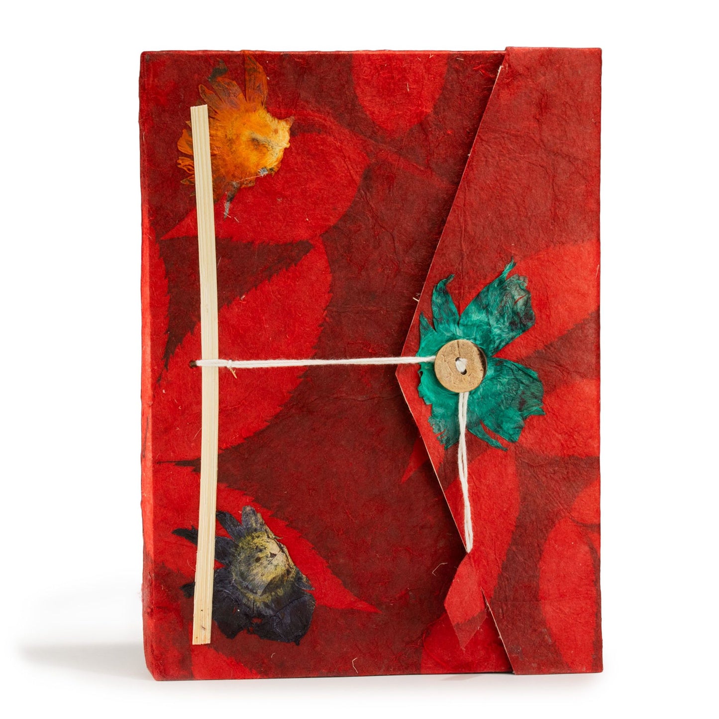 Lokta Merész Virágos Jegyzettömb – Nagy (21 × 15 cm) – 45 Lap – Könyvjelzővel – Rubin