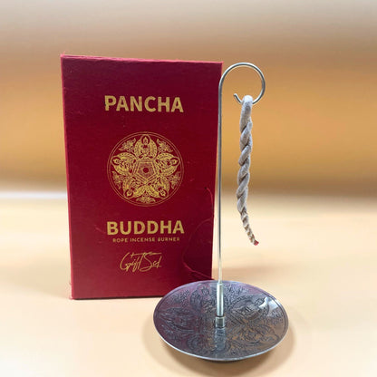 Kötél füstölő készlet tartóval – Pancha Buddha