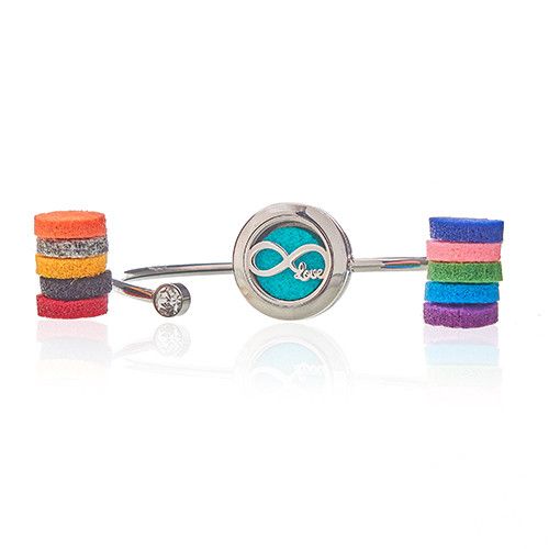 Aromaterápiás karkötő kristállyal – végtelen szerelem – 20 mm