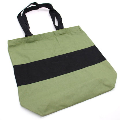 Kétszínű pamuttáska – 38 × 42 × 12 cm – Zöld és fekete – 10 oz