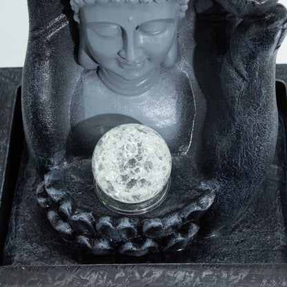 Asztali szoba szökőkút – Buddha kéz és fej (20 × 25 × 35 cm)