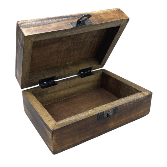 Közepes méretű kerámia mázas fadoboz – 15 × 10 × 6 cm – Hagyományos mintázatú