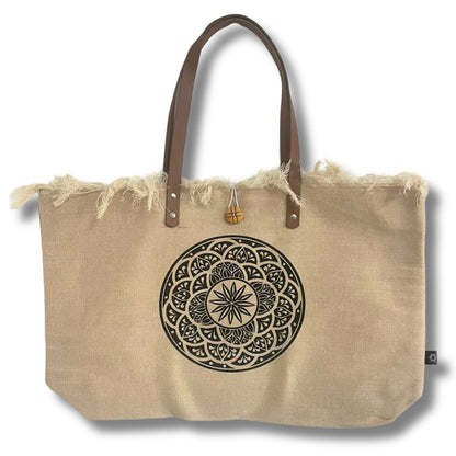 Vászontáska Bőr Fülekkel – Mandala