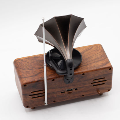 Retro mini dupla gramofon hangszóró – Bluetooth – 2 × 5,4 watt