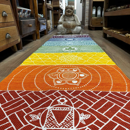 100% pamut jógaszőnyeg – 60 × 200 cm – 7 csakra