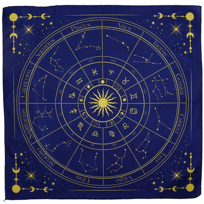 Tarot kirakó kendő – zodiákus, 75 × 75 cm