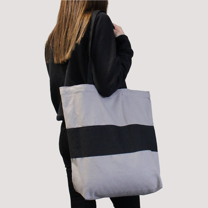 Kétszínű pamuttáska – 38 × 42 × 12 cm – Zöld és fekete – 10 oz