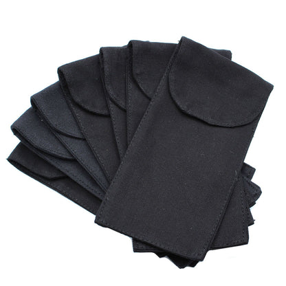 Pamut tasak drágakő arcrollerekhez 10 oz – Fekete 9 × 19 cm