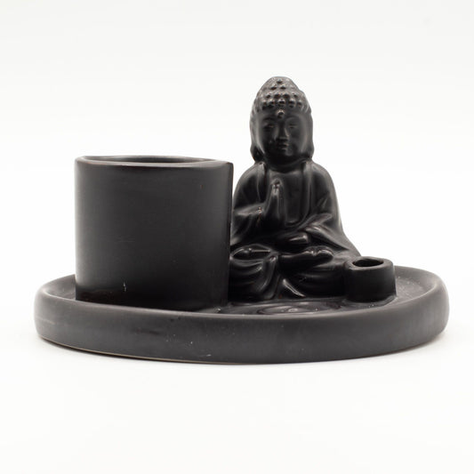 Többcélú Buddha füstölőállvány – fekete