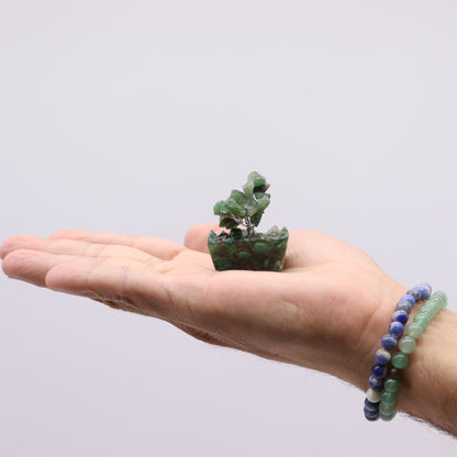 Mini drágakő fák orgonit alapon – zöld aventurin (15 kő)