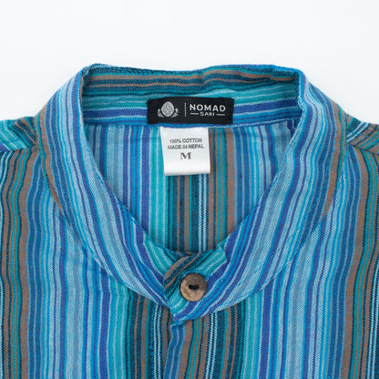 Nomad Sari Grandad Shirt - Turquoise
