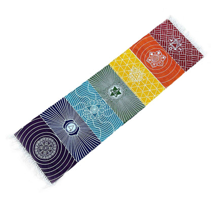 100% pamut jógaszőnyeg – 60 × 200 cm – 7 csakra