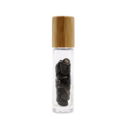 Roll-on üvegcse 5 ml – Fekete turmalin, bambusz kupak