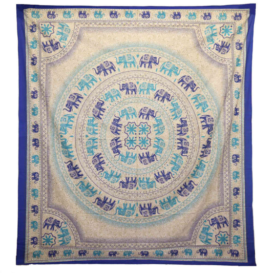 Ágytakaró / Falidísz – Elefánt Mandala – Kék