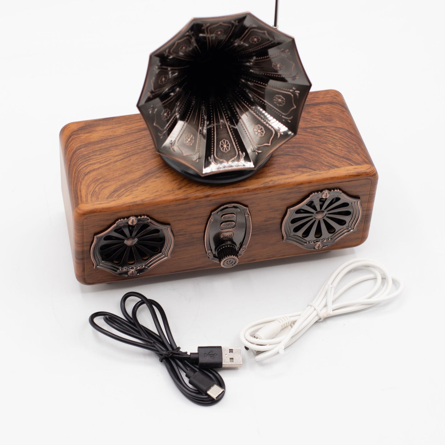 Retro mini dupla gramofon hangszóró – Bluetooth – 2 × 5,4 watt