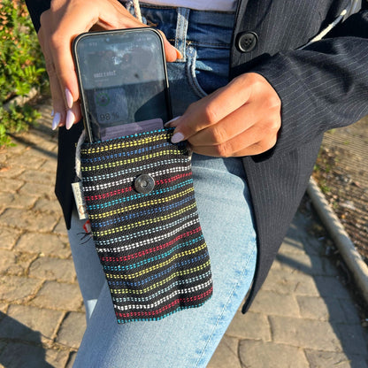 Telefontartó táska Fekete és Multi – Róka