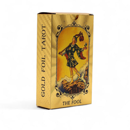 Blue & Gold Foil Tarot Card Set - All Seeing Eye - with booklet