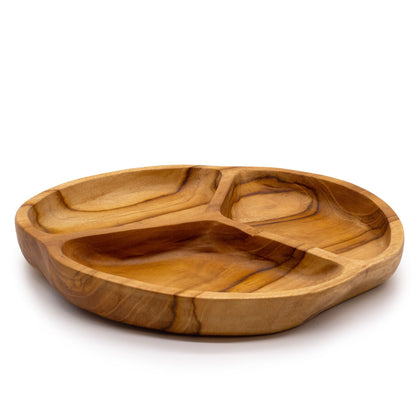 Sima Három Részleges Teakfa Tál – 30 × 4 cm