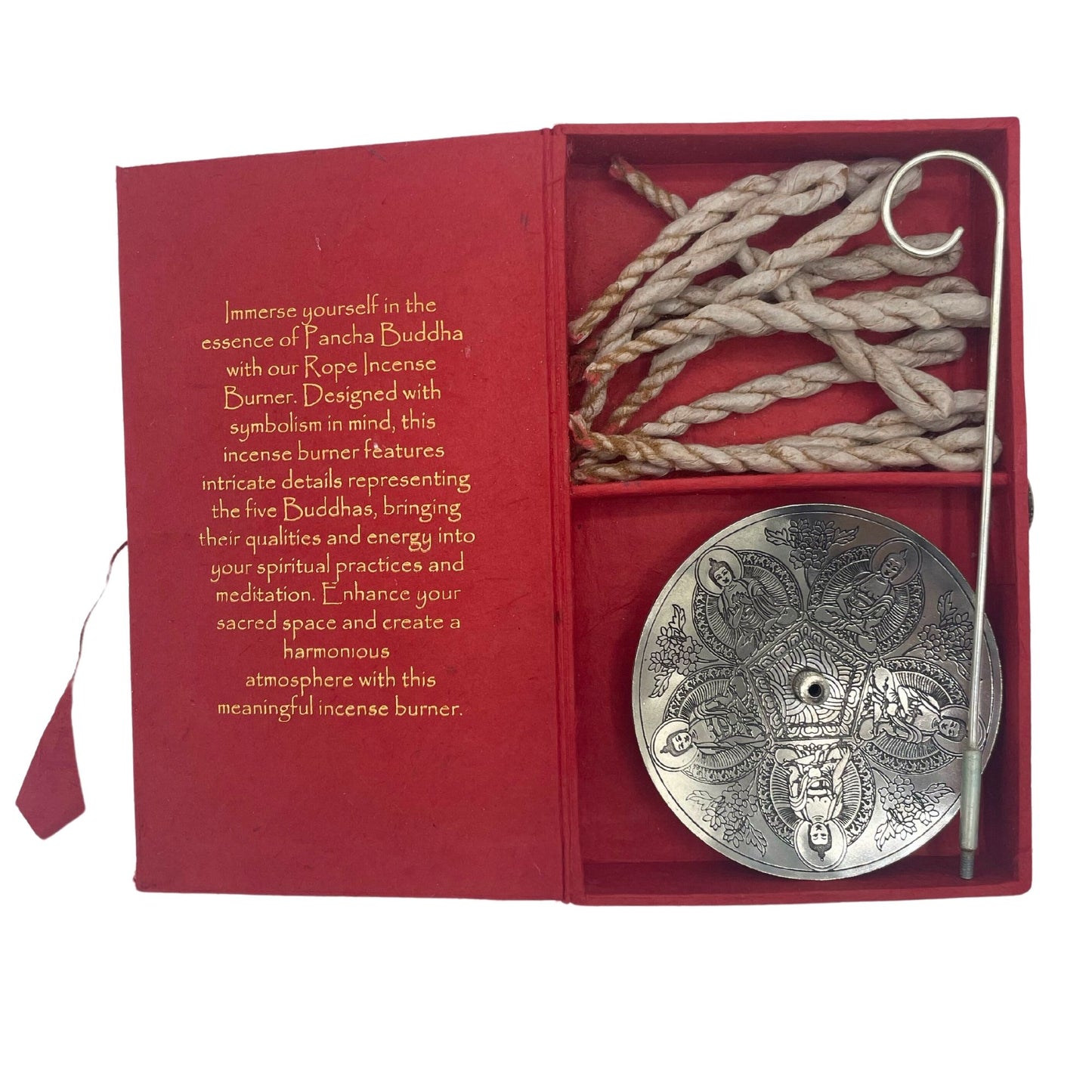 Kötél füstölő készlet tartóval – Pancha Buddha